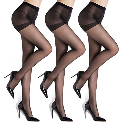 ZIHUA 3 er Pack Strumpfhosen für Damen 20 den Bauchweg Feinstrumpfhose Strumpfhose(Schwarz,L) von ZIHUA