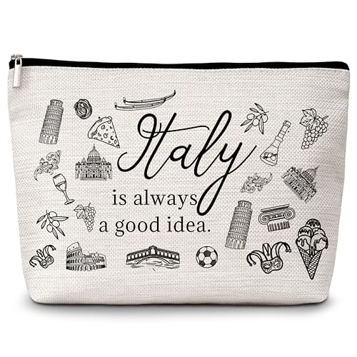 ZIIUFRN Italienisches Reise-Geschenk für Frauen, Reise-Make-up-Tasche, Idee, Reise-Kosmetiktasche für Touristen, Schwester, Mädchen, Teenager, Freund, Geburtstagsgeschenke – A23, Mehrfarbig von ZIIUFRN