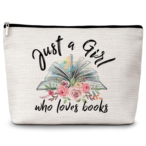 ZIIUFRN Wer liebt Bücher, Geschenke für Frauen, Freundschaft, Make-up-Tasche, Buchliebhaber, Reise-Kosmetiktasche für Frauen, Freunde, Kollegen, Klassenkameraden, Schwester, Geburtstagsgeschenke – von ZIIUFRN