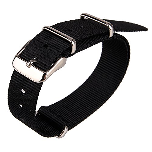 Schwarz Nylon Stoff 18 mm Breite DIY ersetzen Armbanduhr Armbanduhr Band Armband Schwarz Nylon Stoff 18 mm Breite DIY ersetzen Armbanduhr Armbanduhr Band Armband von ZIJIA