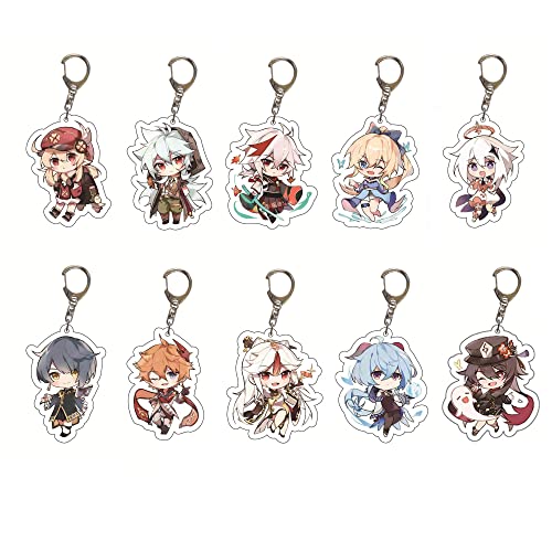 ZILEFSILK Anime Game Genshin Impact niedliche Acryl-Figur Schlüsselanhänger Set Cosplay Vision personalisierte Schlüsselanhänger Merch für Frauen, 57-10 Stück, Small ZILEFSILK Anime Game Genshin Impact niedliche Acryl-Figur Schlüsselanhänger Set Cosplay Vision personalisierte Schlüsselanhänger Merch für Frauen, 57-10 Stück, Small von ZILEFSILK