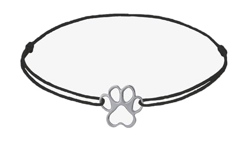 ZILIA Hundepfoten-Armband – stilvolles schwarzes Fadendesign mit Doppelknoten für Hunde, Haustierliebhaber, Kinder, Jungen, Mädchen, Männer und Frauen | Für diejenigen, die Hunde lieben von ZILIA