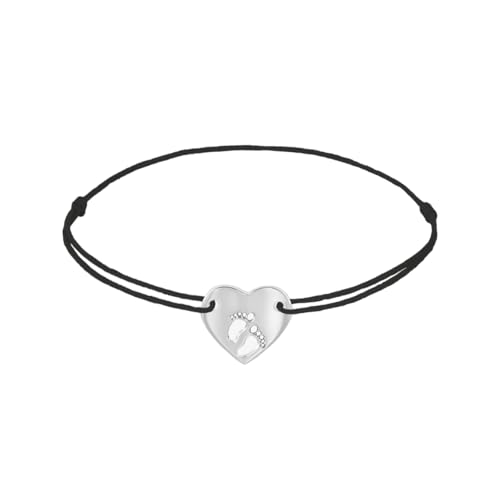 ZILIA Jewelry Armband Silber 925 Babyfüsse im Herzen Black, L 0.5 Gramm von ZILIA