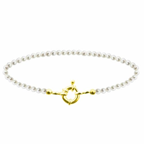 ZILIA Jewelry 19 cm langes Süßwasserperlen-Armband mit 14 Karat vergoldetem 925er Silberschloss – elegantes, perfekt für formelle Veranstaltungen und alltägliche Eleganz, inklusive Geschenkbox von ZILIA