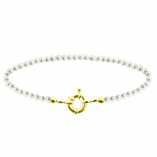 ZILIA Jewelry 16 cm langes Süßwasserperlen-Armband mit 14 Karat vergoldetem 925er Silberschloss – elegantes, perfekt für formelle Veranstaltungen und alltägliche Eleganz, inklusive Geschenkbox von ZILIA