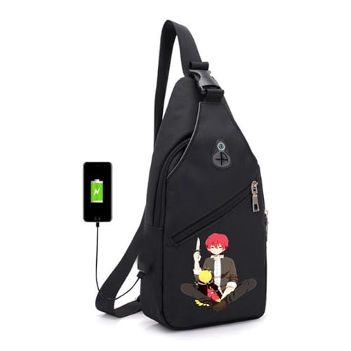 Assassinati-on Schultertasche Herren, Sport Wasserdicht Rucksack Klein, Anti-Diebstahl Crossbody Bag für Männer Frauen Wandern Reisen Radfahren(Color:Black 3) von ZILUXI