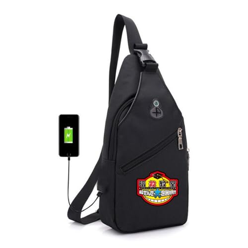 Assassinati-on Schultertasche Herren, Sport Wasserdicht Rucksack Klein, Anti-Diebstahl Crossbody Bag für Männer Frauen Wandern Reisen Radfahren(Color:Black 5) von ZILUXI