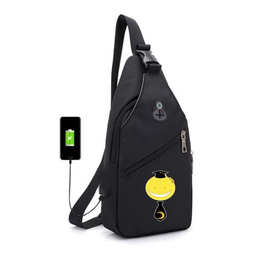 Assassinati-on Schultertasche Herren, Sport Wasserdicht Rucksack Klein, Anti-Diebstahl Crossbody Bag für Männer Frauen Wandern Reisen Radfahren(Color:Black 8) von ZILUXI