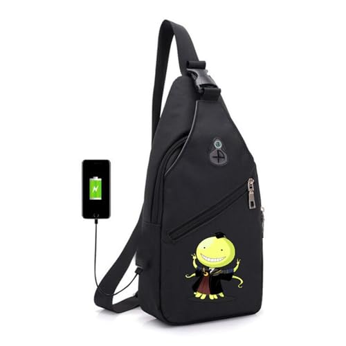 Assassinati-on Schultertasche Herren, Sport Wasserdicht Rucksack Klein, Anti-Diebstahl Crossbody Bag für Männer Frauen Wandern Reisen Radfahren(Color:Black 9) von ZILUXI