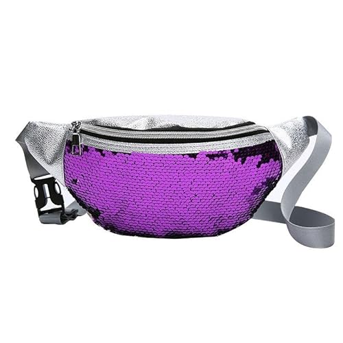 Gürteltasche Damen, Wasserdicht Hüfttasche für Herren und Damen, Handytasche Sport Geldgürtel Wandern (Color : Purple) von ZILUXI