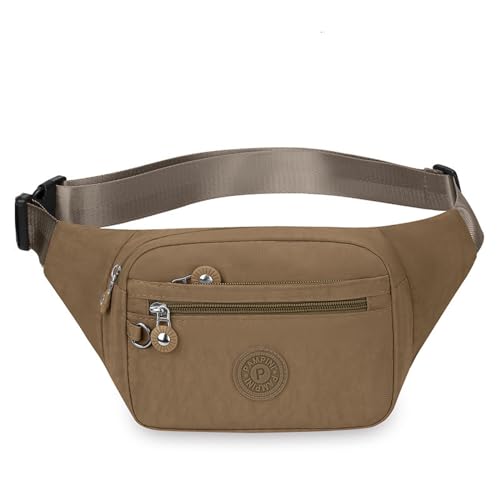 Hüfttasche, Wasserdicht Hüfttasche für Herren und Damen, Handytasche Sport Geldgürtel Wandern (Color : Khaki, Size : One Size) von ZILUXI