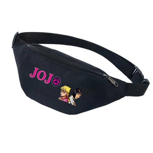 Jo-Jo's Bizar-re Adventu-re Gürteltasche Damen, Verstellbar Laufgürtel für Herren und Damen, Doggy Bag für Running, Outdoor Sport, Camping, Wandern, Fahrrad (Color : Black 6, Size : 30cm) von ZILUXI