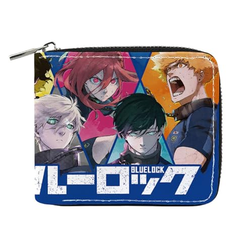 ZILUXI Blue Lo-ck Anime -Geldbörsen, Praktische Reißverschluss Card Holder Wallet, Organizer Geldbörsen Geschenk für Kinder & Teenager(Color:Multicolor 11) von ZILUXI