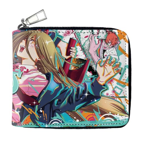 ZILUXI Chains-aw Man Anime-Geldbörsen, Praktische Reißverschluss Wallet mit Münzfach, Geldbörsen Portemonnaie Brieftasche für Jungen/Mädchen(Color:Multicolor 7) von ZILUXI