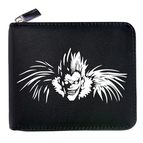 ZILUXI Death No. te Geldbörse Anime Mittelgroß, Geldbörse Damen Leder mit Reißverschluss, Geldtasche Kinder für Jugend Geldbörsen(Color:Black 2) von ZILUXI