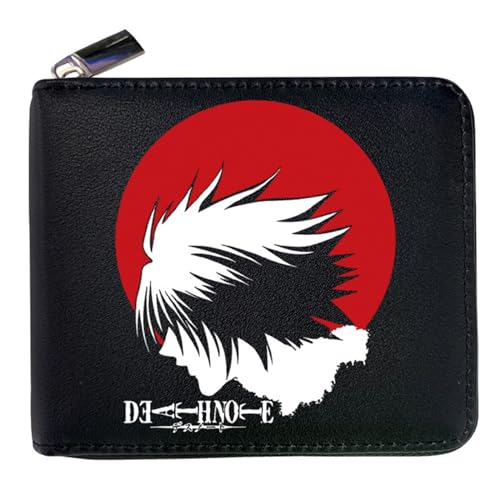 ZILUXI Death No. te Geldbörse Anime Mittelgroß, Geldbörse Damen Leder mit Reißverschluss, Geldtasche Kinder für Jugend Geldbörsen(Color:Black 3) von ZILUXI