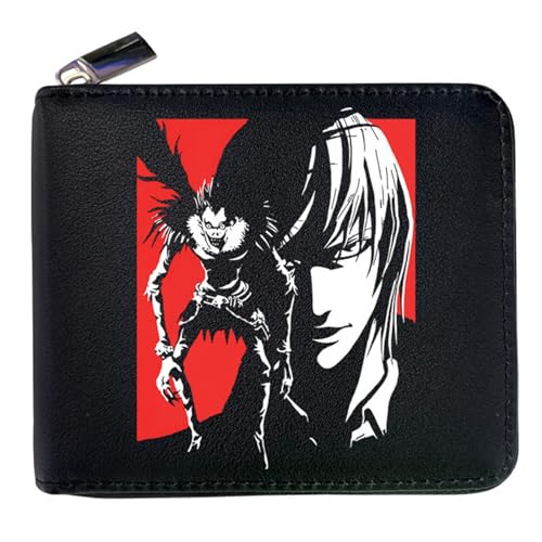 ZILUXI Death No. te Geldbörse Anime Mittelgroß, Geldbörse Damen Leder mit Reißverschluss, Geldtasche Kinder für Jugend Geldbörsen(Color:Black 6) von ZILUXI