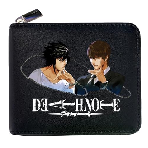 ZILUXI Death No. te Geldbörse Anime Mittelgroß, Geldbörse Damen Leder mit Reißverschluss, Geldtasche Kinder für Jugend Geldbörsen(Color:Black 8) von ZILUXI