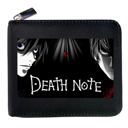 ZILUXI Death No. te Geldbörse Anime Mittelgroß, Geldbörse Damen Leder mit Reißverschluss, Geldtasche Kinder für Jugend Geldbörsen(Color:Black 9) von ZILUXI