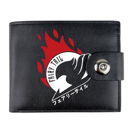 ZILUXI FAI-ry TA-il Anime-Geldbörsen, Cartoon-Münztasche Kleine Geldbörse, PU Leder Kreditkartenetui Reisegeldbeutel, für die Schule Familie Jungen Mädchen Anime Fans(Color:Black 3) von ZILUXI