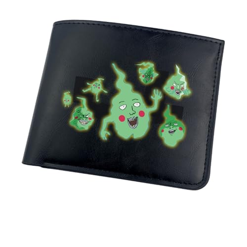 ZILUXI M-ob Psyc-ho 100 Anime-Geldbörsen, Cartoon-Münztasche Kleine Geldbörse, Kunstleder Kartenetui Geldtasche mit Münzfach, für die Schule Familie Jungen Mädchen Anime Fans(Color:Black 4) von ZILUXI