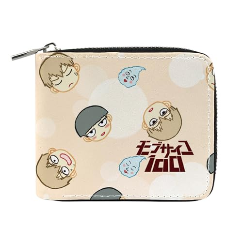 ZILUXI M-ob Psyc-ho 100 Geldbörse Anime, Kinder Karikatur Leder Portemonnaie, Reise-Kulturbeutel für Damen Herren Mädchen Jungen Jugend(Color:Multicolor 12) von ZILUXI