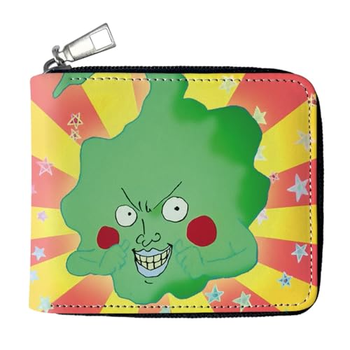 ZILUXI M-ob Psyc-ho 100 Geldbörse Anime, Kinder Karikatur Leder Portemonnaie, Reise-Kulturbeutel für Damen Herren Mädchen Jungen Jugend(Color:Multicolor 6) von ZILUXI