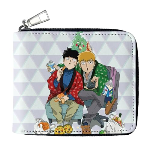 ZILUXI M-ob Psyc-ho 100 Geldbörse Anime, Kinder Karikatur Leder Portemonnaie, Reise-Kulturbeutel für Damen Herren Mädchen Jungen Jugend(Color:Multicolor 7) von ZILUXI