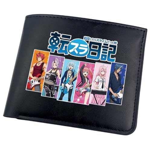 ZILUXI That Time I Got Rein-carn-ated As a Slime Anime-Geldbörsen, Bifold Kleiner Geldbeutel, PU Leder Geldbörse Brieftasche Wallet, Hält Kleingeld, Ausweis und Münzen(Color:Black 6) von ZILUXI