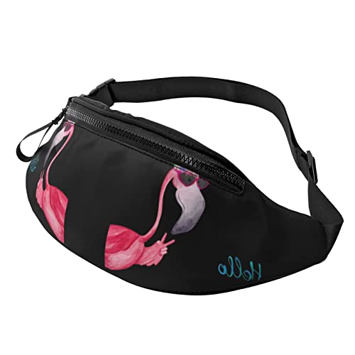 Hello Glasses Flamingo Crossbody Bag Hüfttasche Handy Gürteltasche Übung Yoga Reisen Laufen Freisprecheinrichtung Geldbörse von ZIMBRO