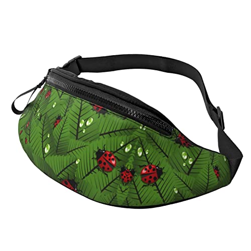 Leaves and Ladybugs Crossbody Bag Hüfttasche Handy Gürteltasche Übung Yoga Reise Laufen Freisprecheinrichtung Geldbörse von ZIMBRO