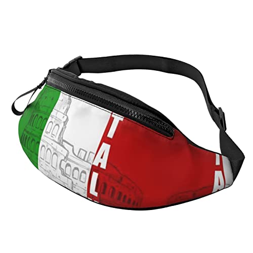 Römisches Kolosseum Italienische Flagge Crossbody Tasche Hüfttasche Handy Gürteltasche Übung Yoga Reisen Laufen Freisprecheinrichtung Geldbörse von ZIMBRO