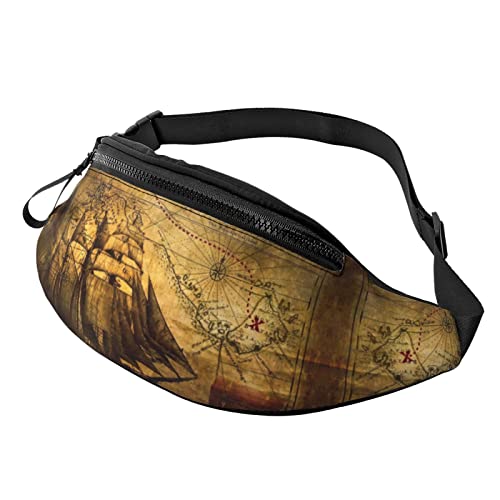 Sailing Pirate Theme Crossbody Bag Hüfttasche Handy Gürteltasche Übung Yoga Reise Laufen Freisprecheinrichtung Geldbörse von ZIMBRO