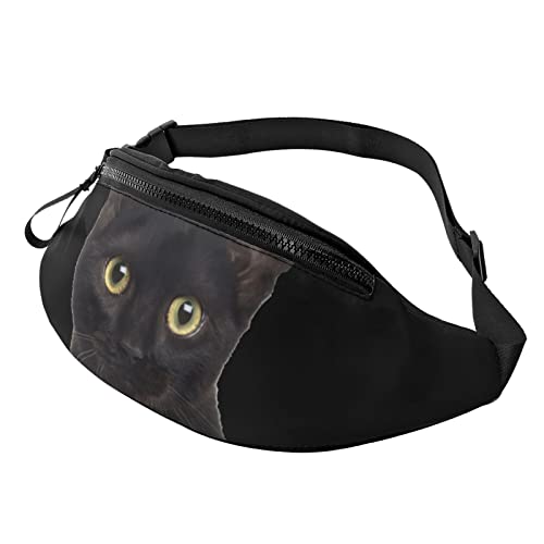 Schwarze Katze Crossbody Tasche Hüfttasche Handy Gürteltasche Übung Yoga Reisen Laufen Freisprecheinrichtung Geldbörse von ZIMBRO