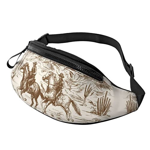 West Desert Cactus with Cowboys Riding Horses Crossbody Bag Waist Bag Handy Belt Bag Exercise Yoga Travel Running hands-free wallet von ZIMBRO