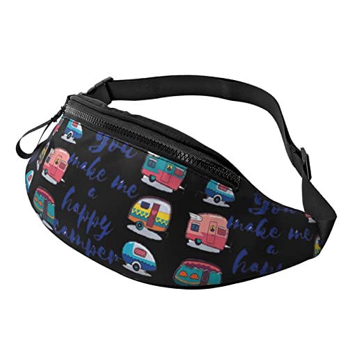 You Make Me Happy Camper Trailer Crossbody Bag Hüfttasche Handy Gürteltasche Übung Yoga Reisen Laufen Freisprecheinrichtung Geldbörse von ZIMBRO