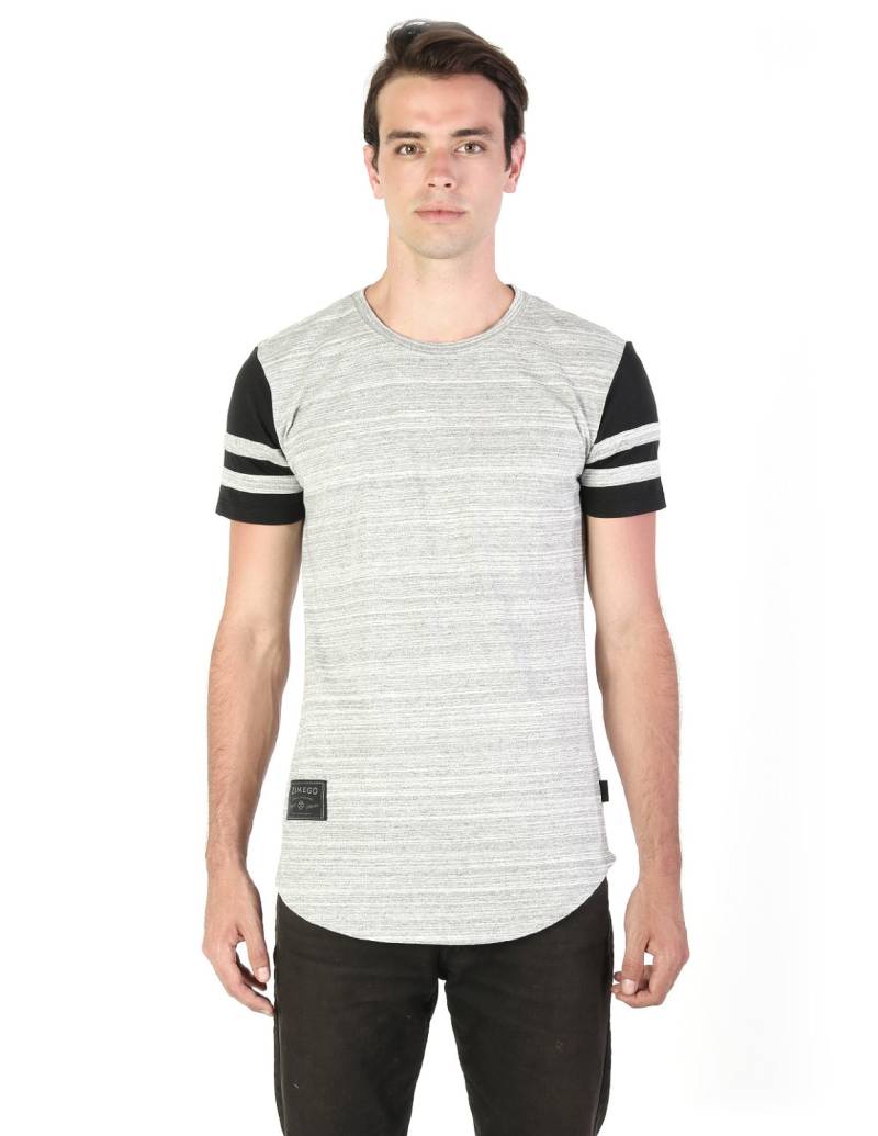 Zimego Hiphop Farbblock Longline Tall T-Shirts Mit Rundem Boden von ZIMEGO