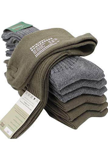 ZIMMERBAUER 3 Paar Bundeswehrsocken aus Wolle - Bundesheersocken, Arbeitssocken, Warme Skisocken, Wandersocken, Wollsocken, Socken für Herren und Damen (48-49 oliv) von ZIMMERBAUER