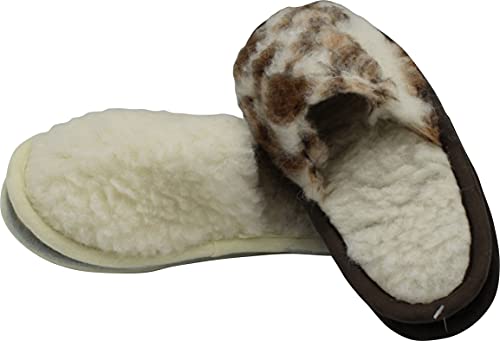ZIMMERBAUER Kuschelige Schafwoll-Schurwoll Schlapfen braun I Pantoffel I Puschen (EU-Größe, Erwachsene, Medium, 44, 45) von ZIMMERBAUER