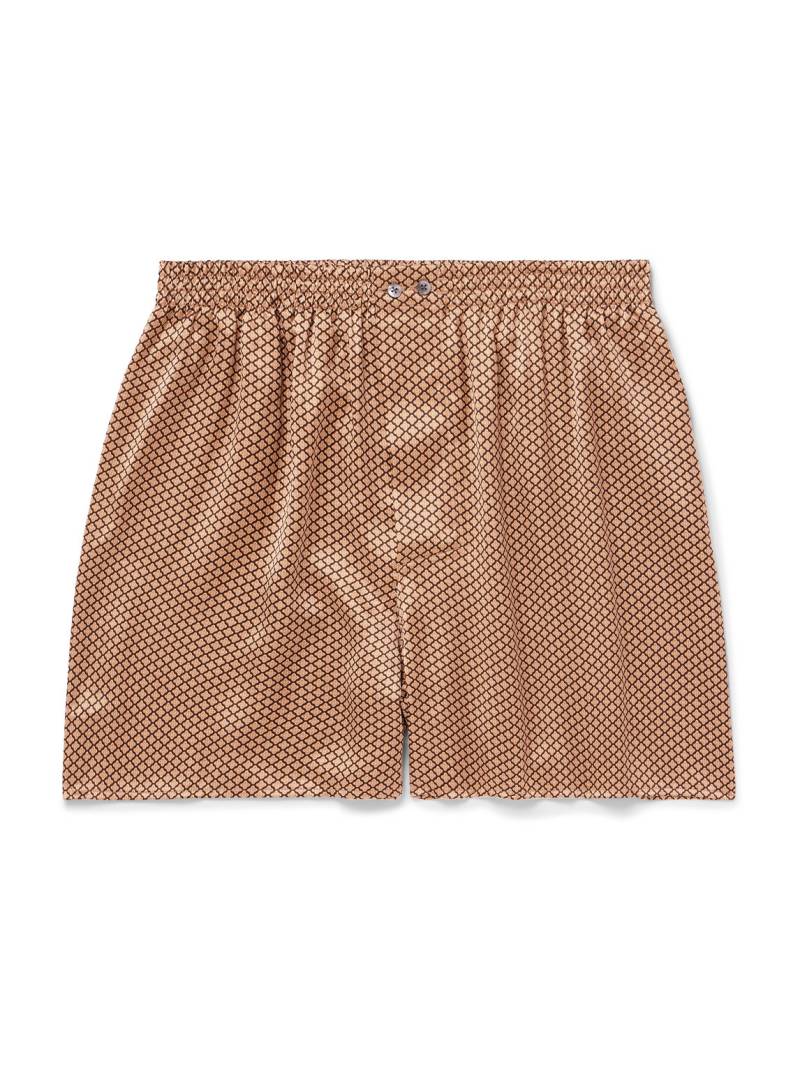 ZIMMERLI - Printed Silk-Satin Boxer Shorts - Men - Gold - L von ZIMMERLI