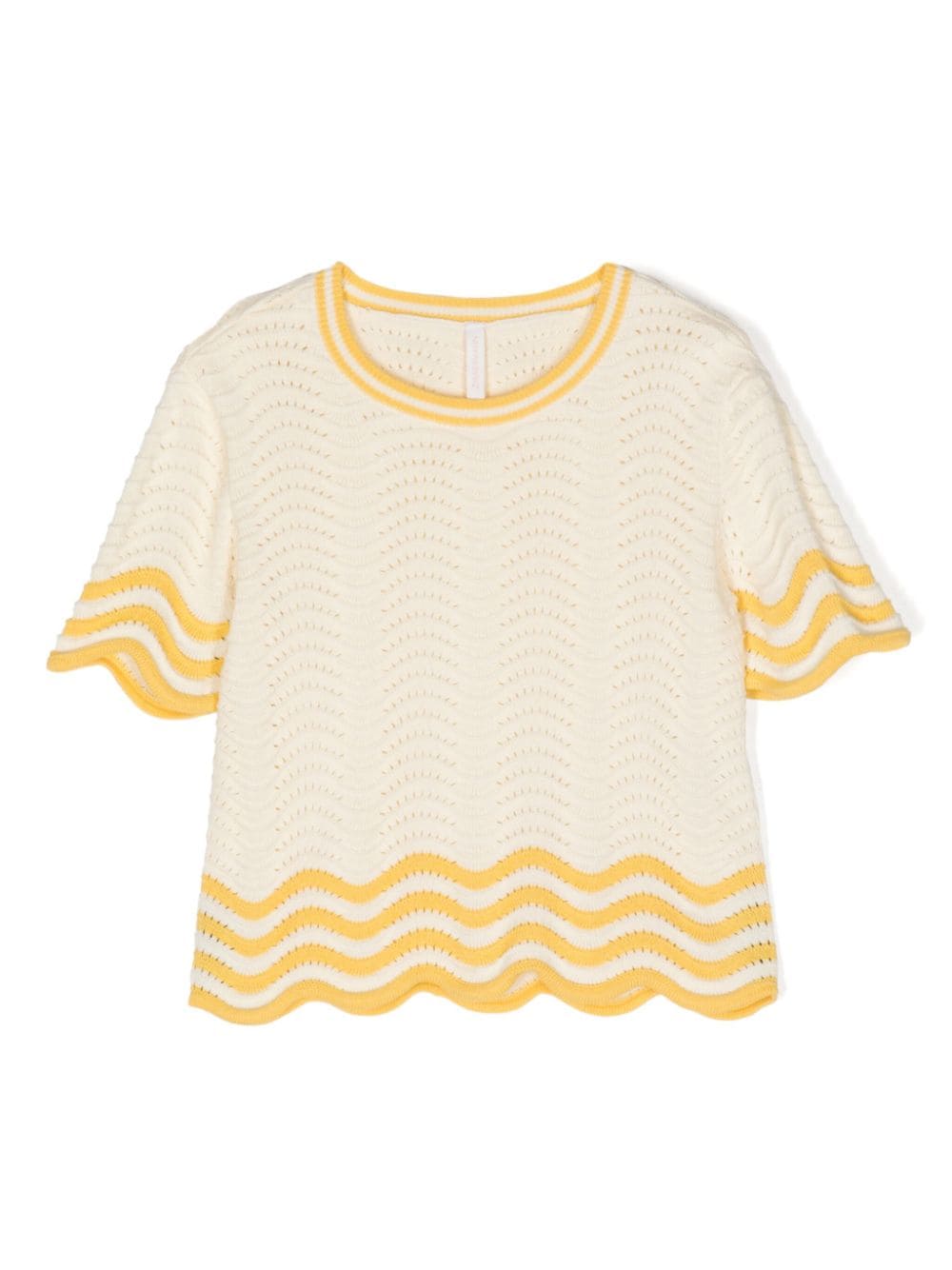 ZIMMERMANN Kids Alight Top in Pointelle-Strick - Nude von ZIMMERMANN Kids