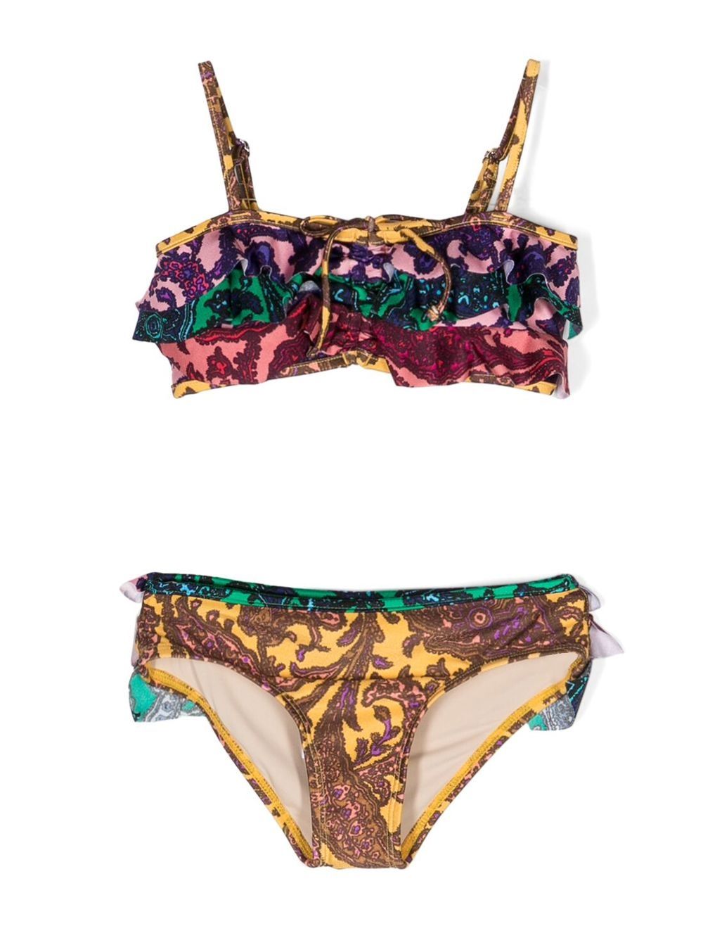 ZIMMERMANN Kids Tiggy Bikini mit Rüschen - Braun von ZIMMERMANN Kids