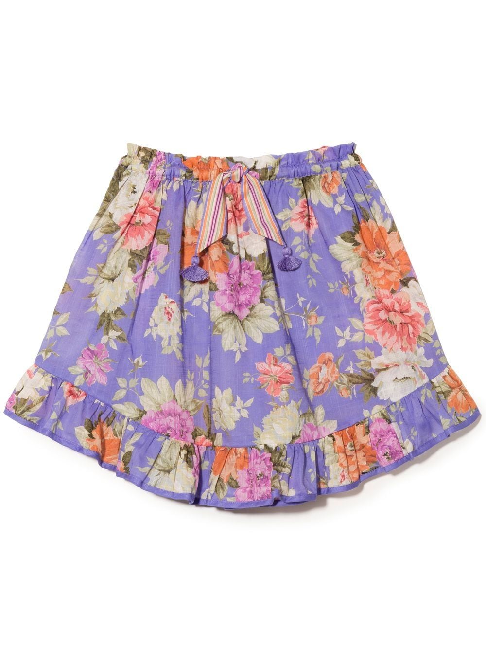 ZIMMERMANN Kids Ausgestellter Rock mit Blumen-Print - Violett von ZIMMERMANN Kids