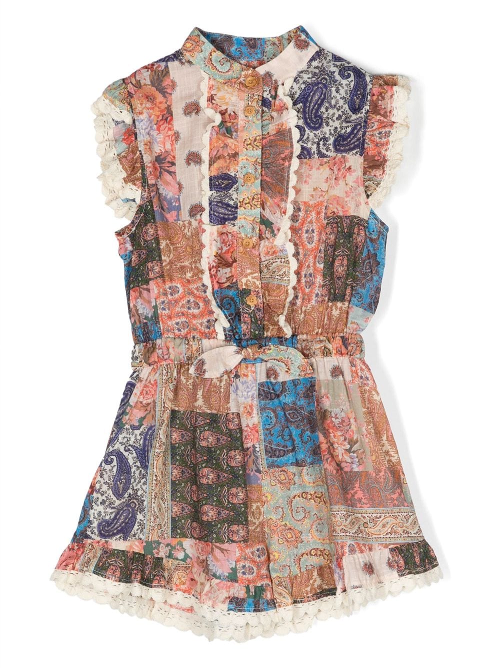 ZIMMERMANN Kids Hemdkleid mit Paisley-Patchwork - Rosa von ZIMMERMANN Kids