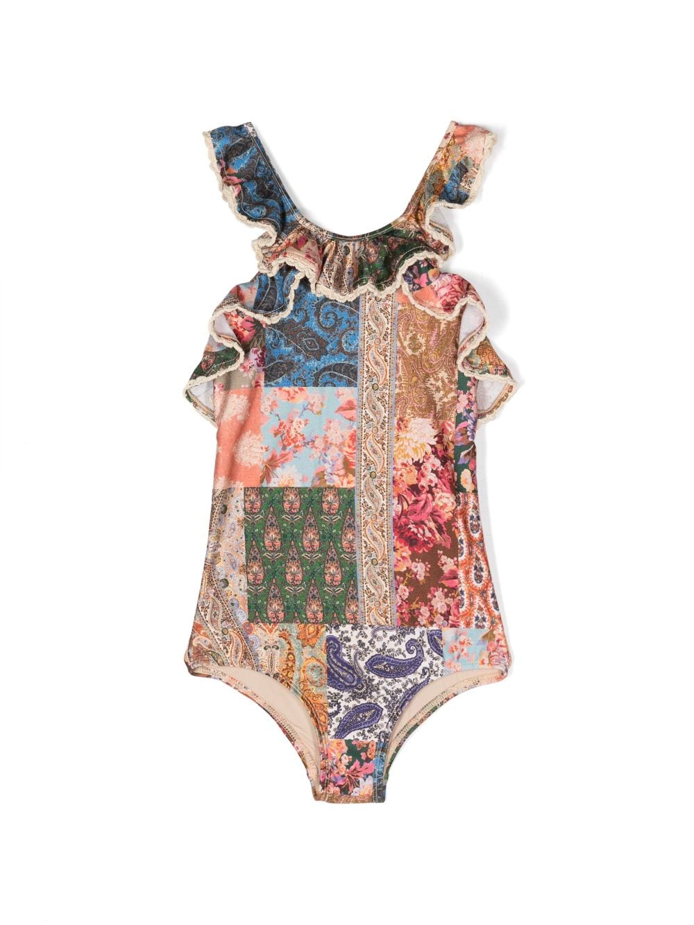 ZIMMERMANN Kids Jacquard-Badeanzug mit Rüschen - Nude von ZIMMERMANN Kids