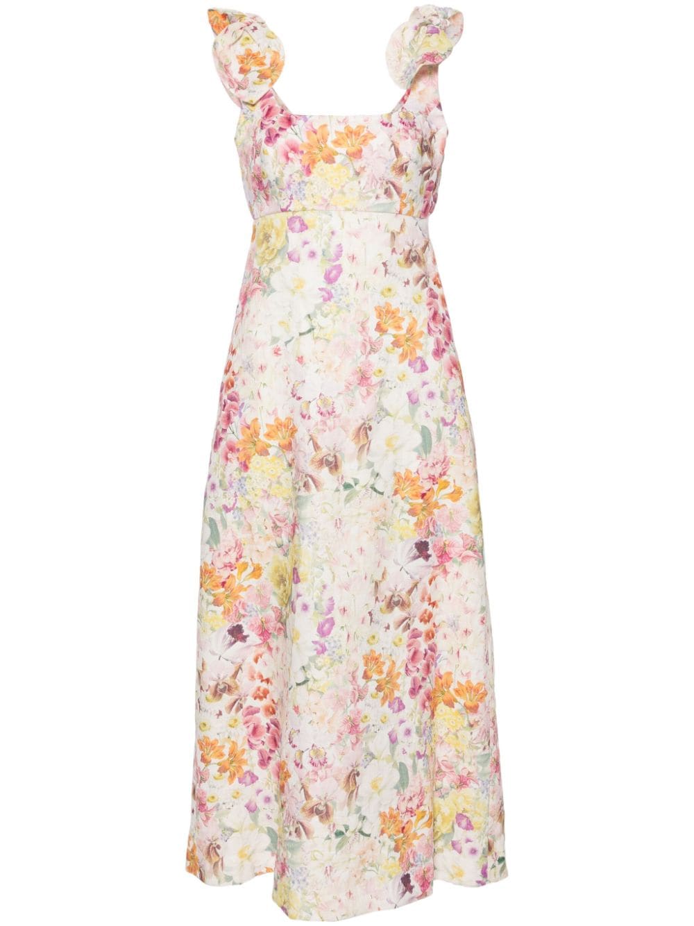 ZIMMERMANN Harmony Midikleid mit Blumen-Print - Weiß von ZIMMERMANN