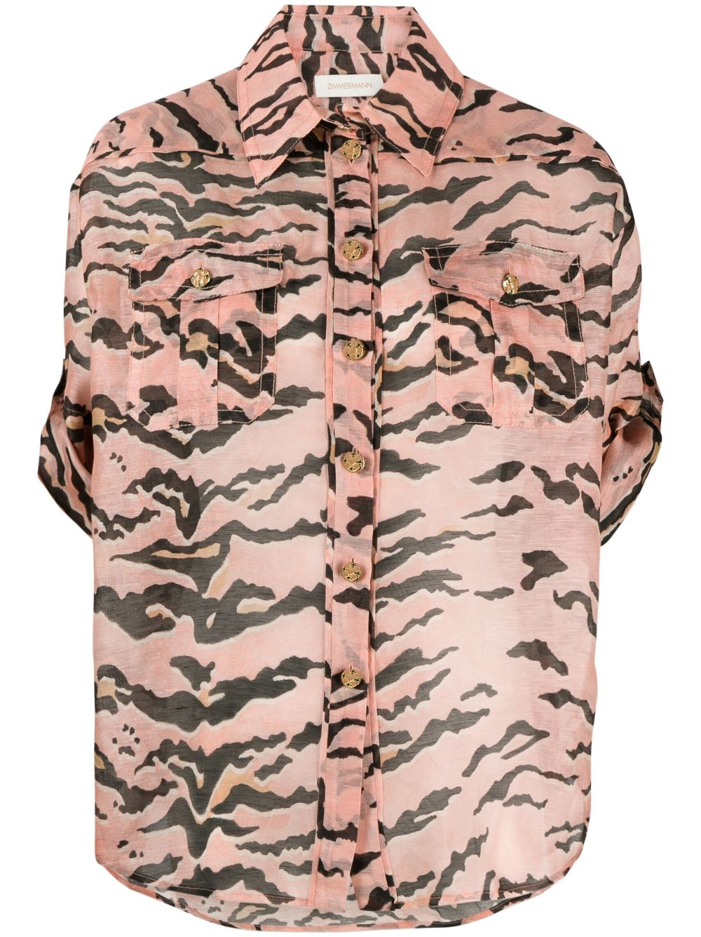 ZIMMERMANN Matchmaker Safari Hemd aus Organza - Rosa von ZIMMERMANN