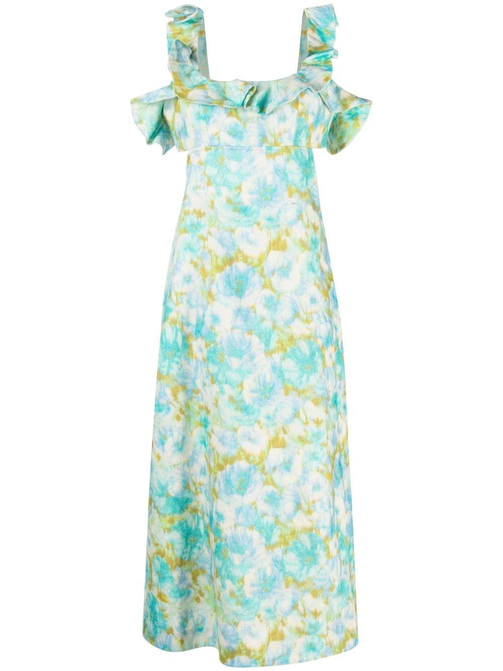 ZIMMERMANN Kleid mit Blumen-Print - Grün von ZIMMERMANN