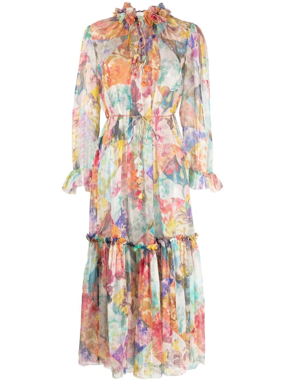 ZIMMERMANN Maxikleid aus Seide mit Blumen-Print - Blau von ZIMMERMANN