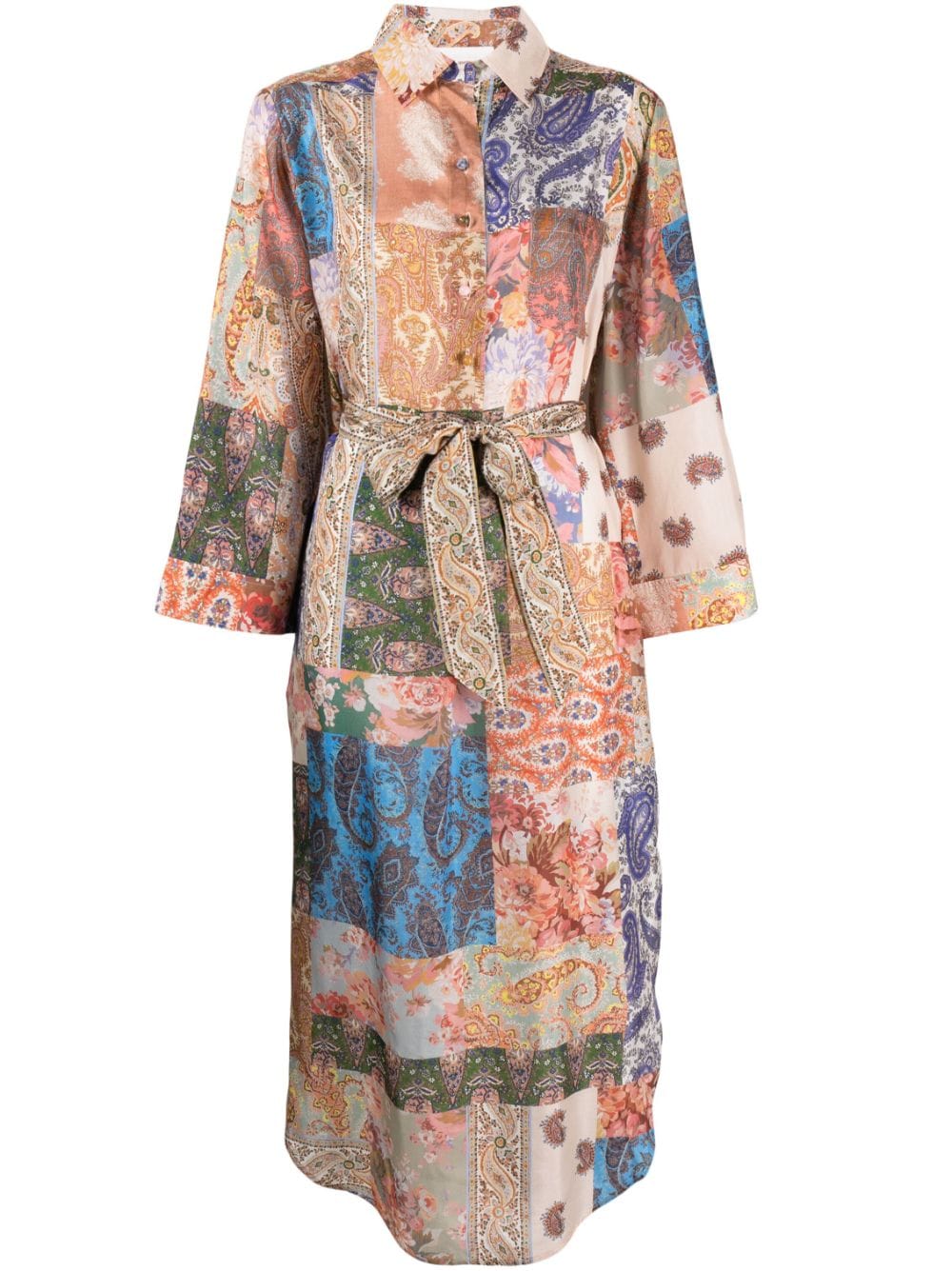 ZIMMERMANN Hemdkleid mit Paisley-Print - Nude von ZIMMERMANN